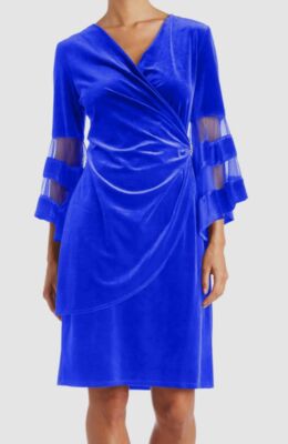 blue velvet sheath dress La Femme 25866 Prom Dress - Slate Blue