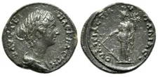 Faustina II 147-175 AD. Thrace, Pautalia. Æ22 Tyche Standing Holding Rudder