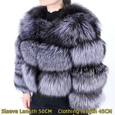 2024 Super Hot Winter Women Luxury Thick Real Raccoon Fox  Fur Coat Natural