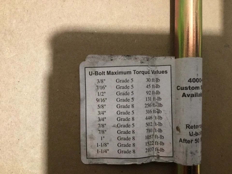 Leaf Spring Axle U-Bolt -Part # UA317RFor Ford 1999-2010 - Imagem 2 de 3