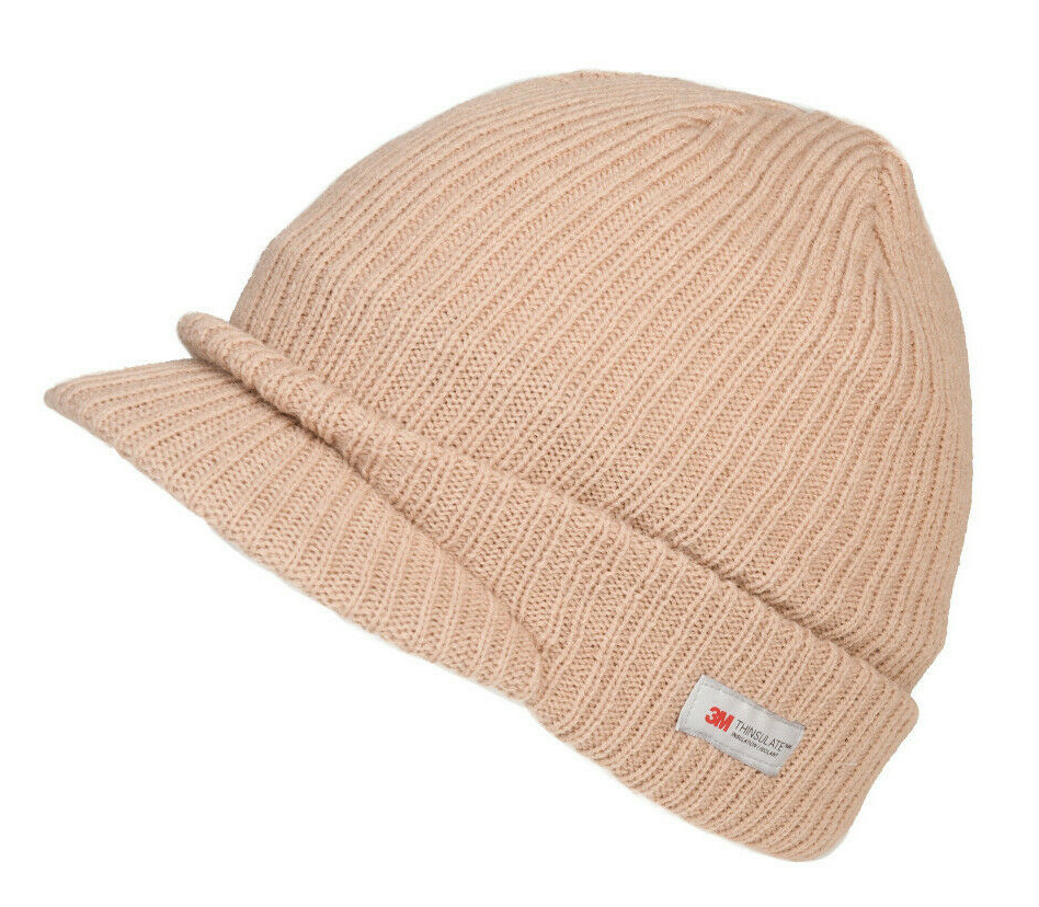 Thinsulate Peaked Knitted Beanie Hat Winter Hat One Size 8 Colours eBay