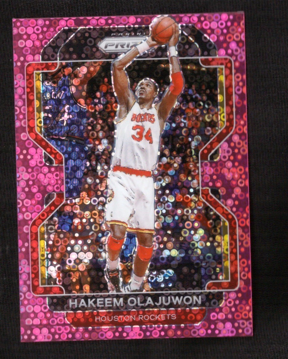 2021-22 Prizm Hakeem Olajuwon Prizms Fast Break Pink Prizm 38/50 Rockets