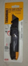 New TOUGHBUILT PRY BAR 3/4-in Utility Knife with 3-Blade On Tool Blade Storage