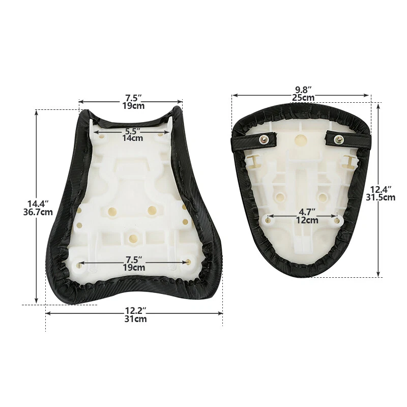 Asientos de conductor y pasajero negros para Suzuki GSXR1000 GSXR 1000 2007-2008 EE. UU. Foto 2 de 4