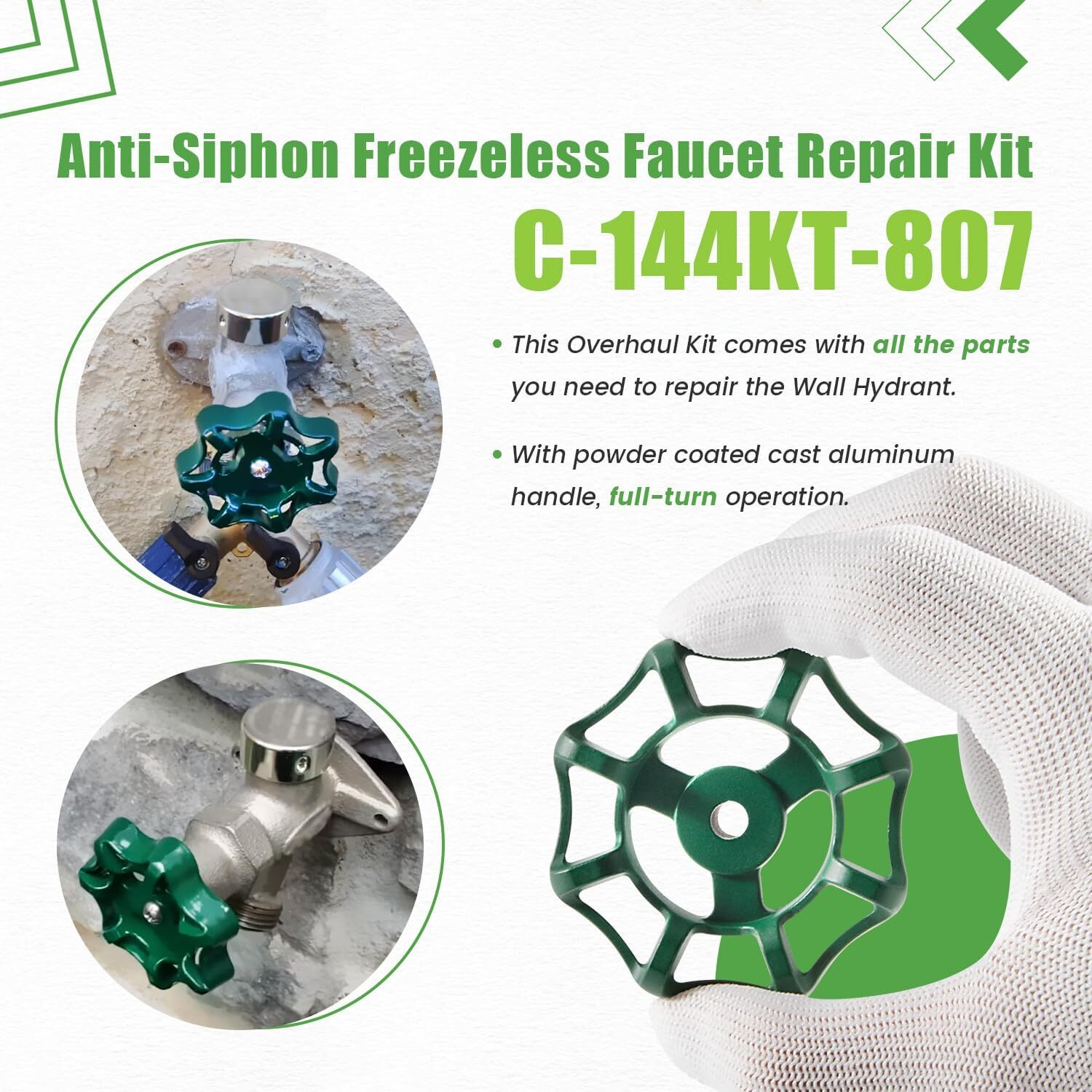 for Prier C-144KT-807 Anti-Siphon Freezeless Faucet Repair Kit for Wall ...