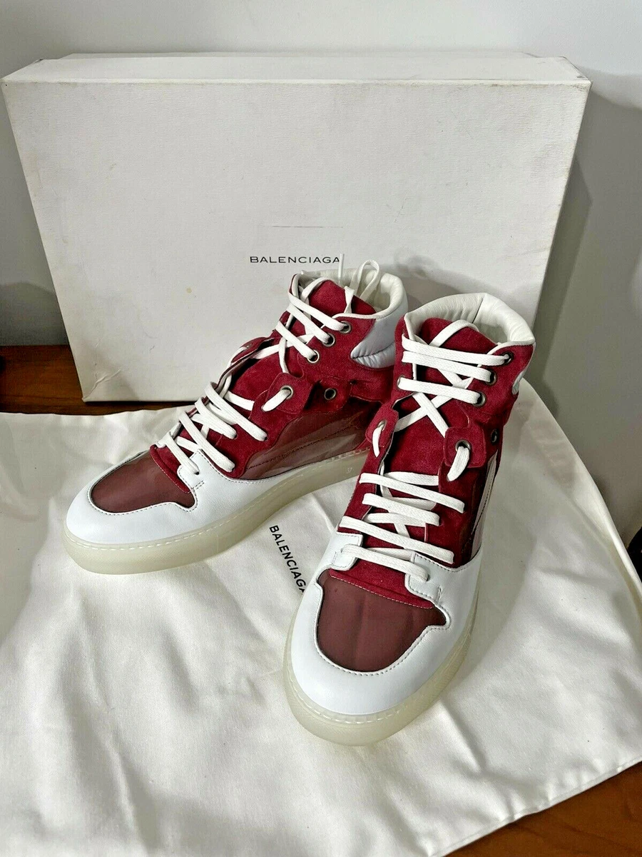 Leather Lace Up High Top Sneakers Size 37 (Authentic Pre-Owned)