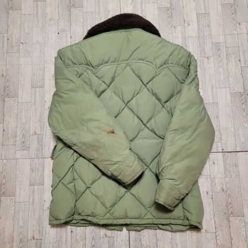 Men's Vintage Schott Puffer Jacket Goose Down Quilt Bomber Coat Made In USA SZ L - Picture 4 of 6