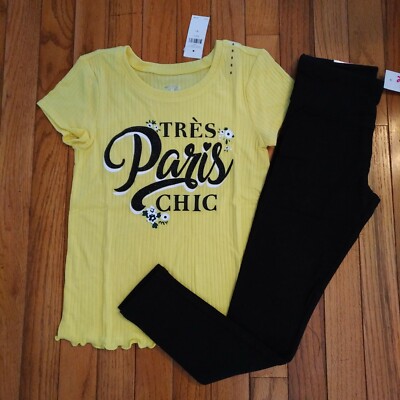 NWT JUSTICE Girls 12 14//16 PARIS Full Length Leggings