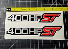 (2) Gel-coated badges Ford Explorer ST 400hp Ecoboost Silver/red black