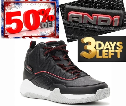 AND1 Athletic Basketball Shoes Streetball High Top Sneakers Men's size 7 Lace-up - Picture 1 of 24