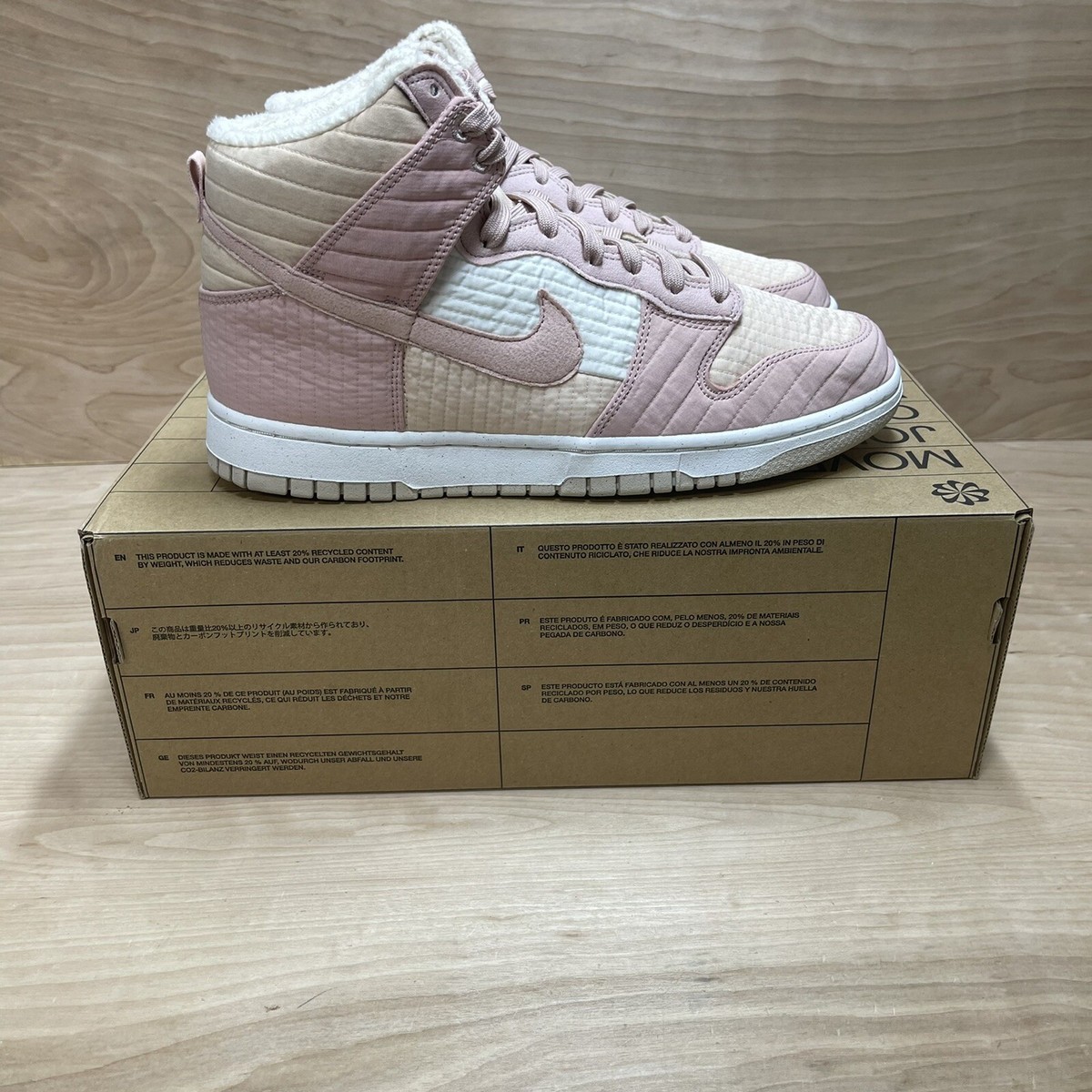Nike Dunk High LX Next Nature Size 7 Womens Pearl White Sail