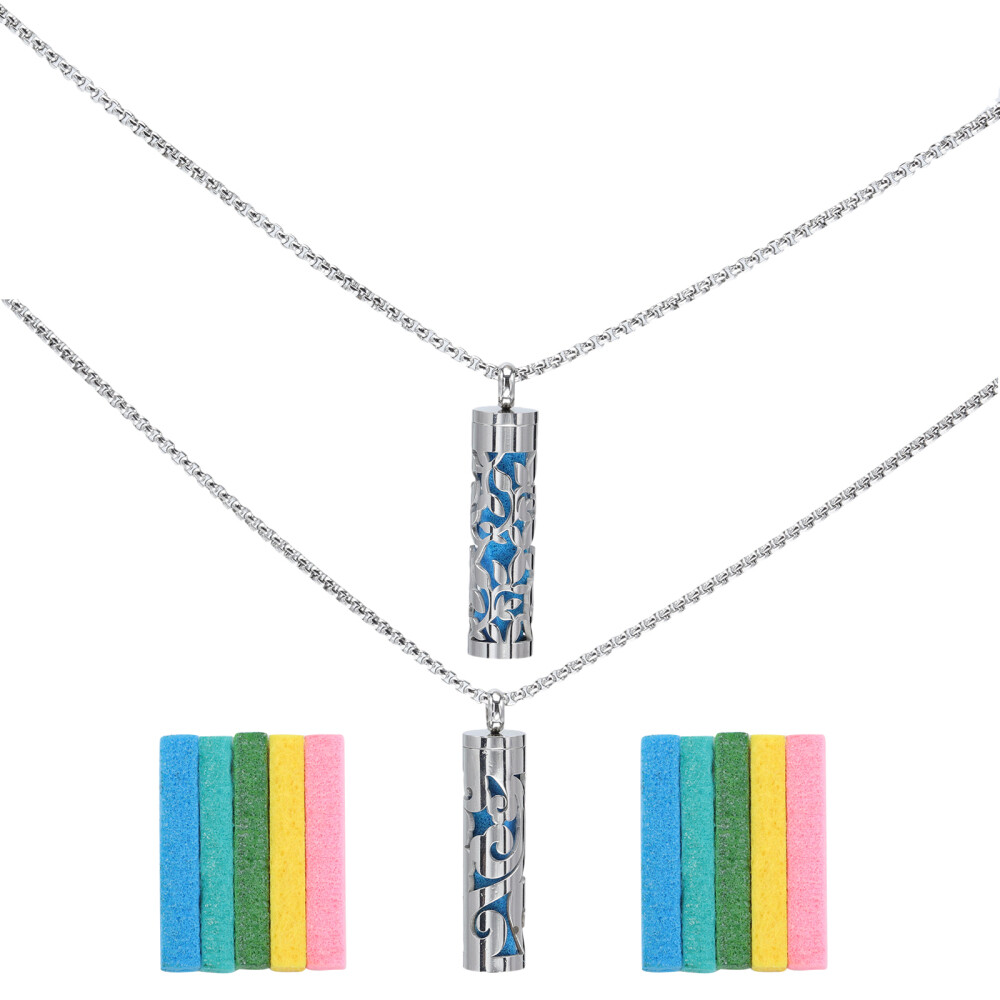 2-Pack Aromatherapy Necklace Essential Oil Diffuser Jewelry Gift  