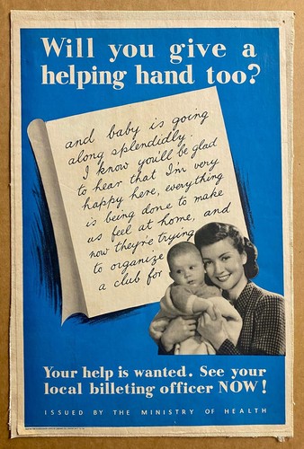 1940 Operation Pied Piper UK Health Ministry Poster London Blitz Evacuation WWII