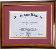 DIPLOMA FRAME 8x6,7x9,8x10,8.5x11,9x12,10x13,11x14 RC WALNUT-MAROON