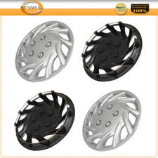 Set of 4 For Rim 14" Wheel Hub Caps Universal Wheel Cover Wheel Trim Kit Snap-On