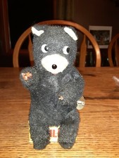 Antique Wind Up Bear Sitting On Box Arms and head move Up And Down