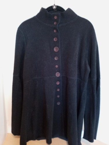 Camicia tunica Soft Surroundings taglia M grigio scuro maglia abbottonata nuova con etichette - Foto 3 di 6