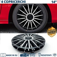 4 Copricerchi per Renault Clio 2 01-05 14'' Coppette Silver Nere 15 Razze MADE i