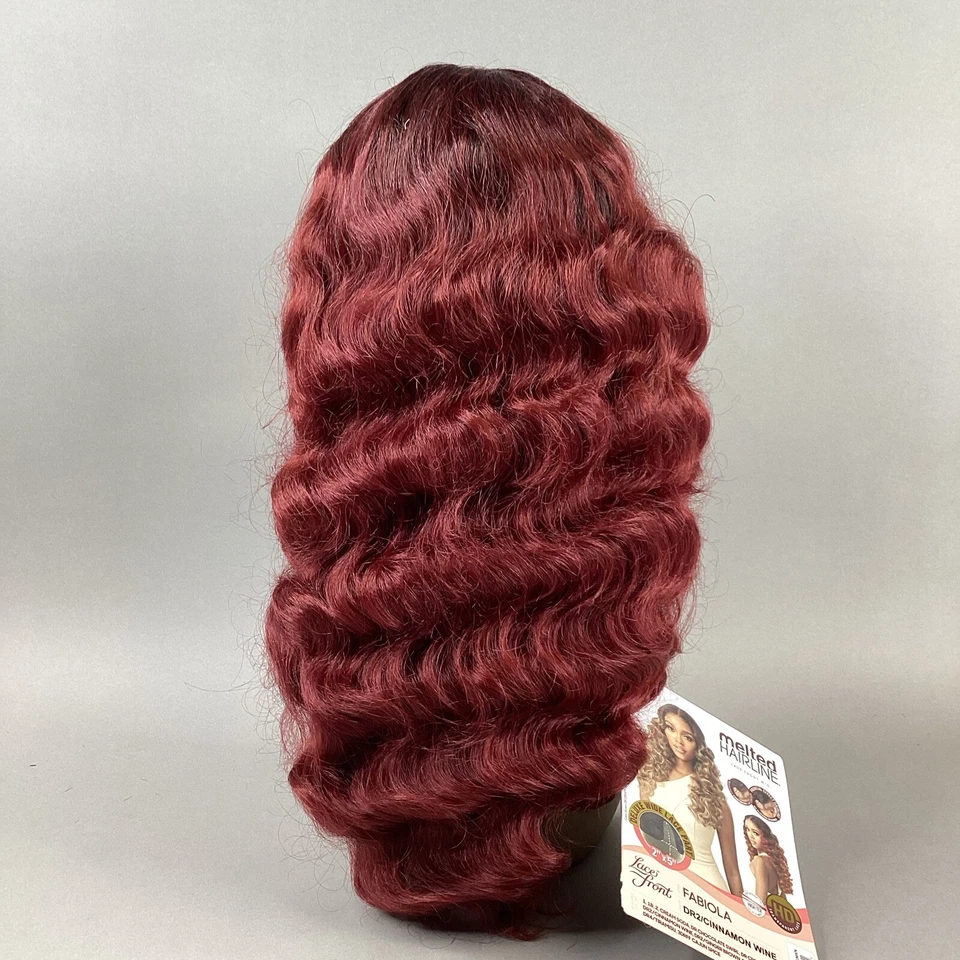 Peluca de encaje sintético Fabiola ondulada #DR2/vino canela Foto 4 de 4
