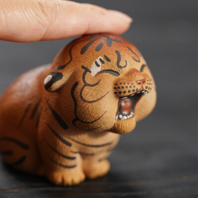 Full Handmade Tiger Statue House Warming Gift Yixing Zisha Duan Clay Tea Pet New