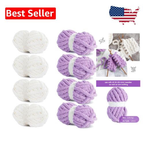 Wonderfully Thick 8 Pack Chunky Yarn for Cozy Blankets & More - 27 yds Each