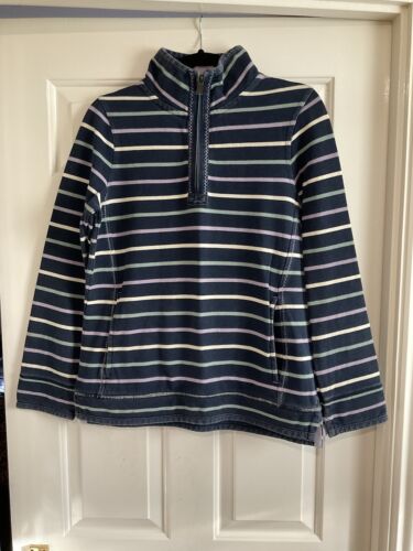 Women’s Fat Face The Airlie 1/4 Zip Navy Blue Striped Top Size 10