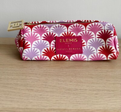 Brandneu Elemis x Hayley Menzies Kosmetiktasche rosa lila Palmenblumenmuster
