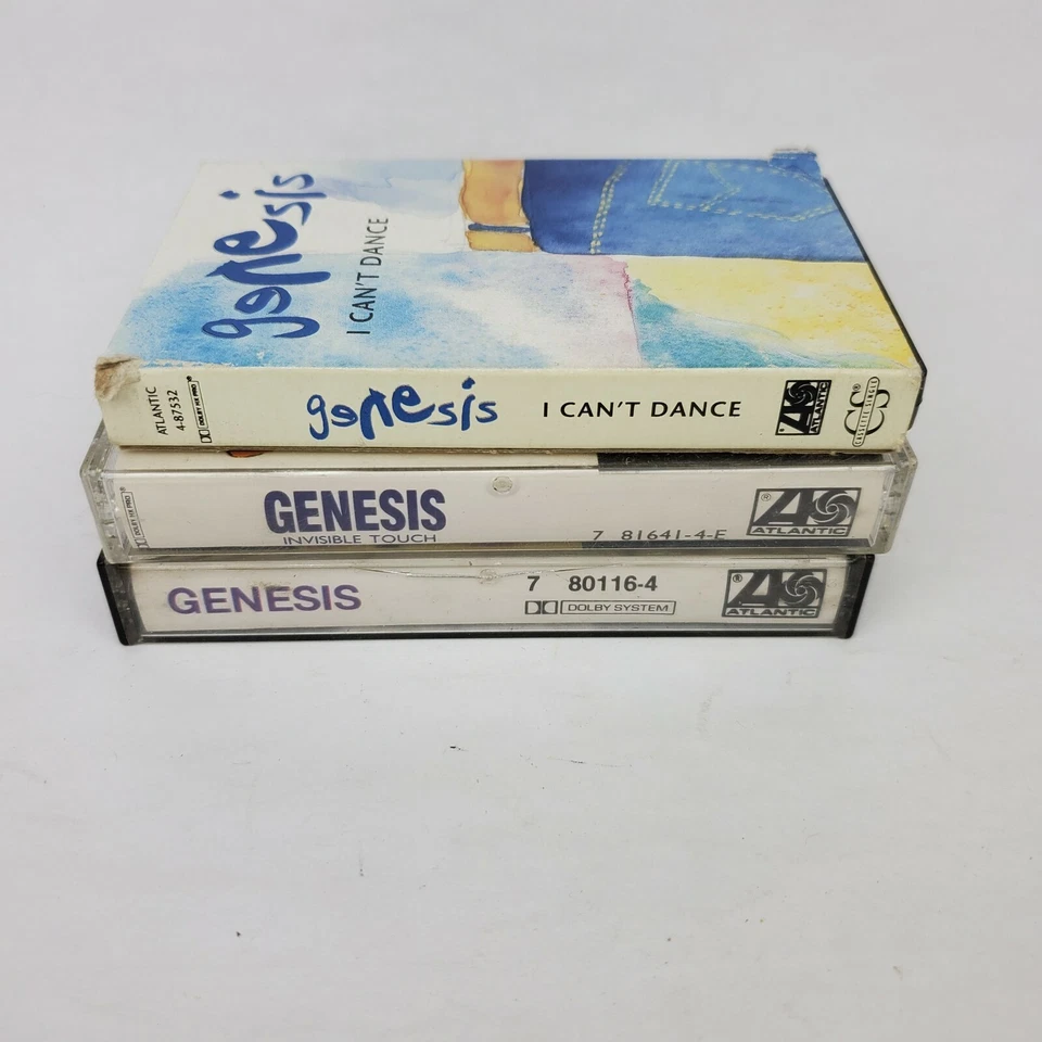 Genesis Cassette Tape Lot- Self Titled & Invisible Touch & I Can't Dance Single - Image 4 of 4