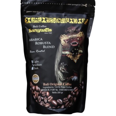 BanyuaTis Indonesia Bali Coffee Arabica Robusta Blend Bean Roasted 200g