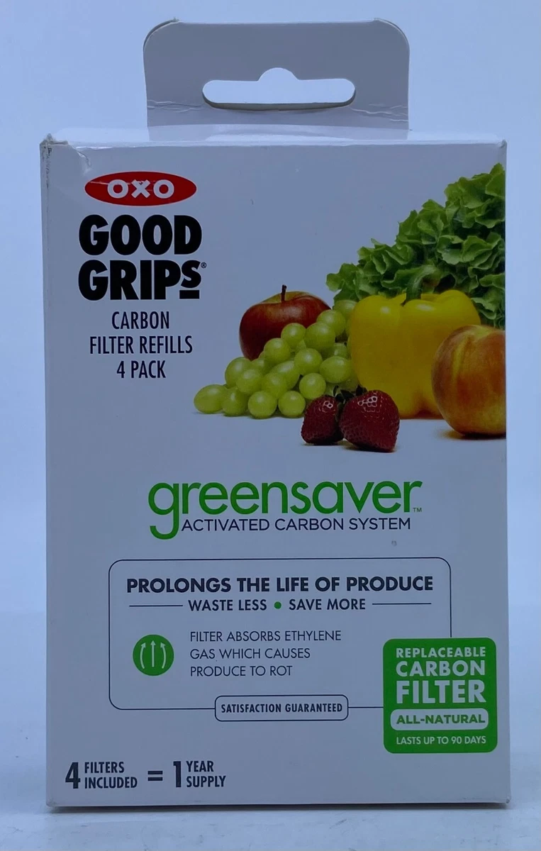 OXO Good Grips GreenSaver Carbon Filter Refills 4 Pack One Year Supply New