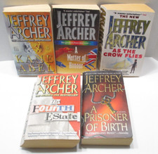 Jeffery Archer Lot of 5 Paperbacks Prisoner of Birth /As The Crow Flies and more