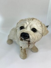 Vintage White Terrier Ceramic Figurine Dog ornament sculpture Home Decor Gift