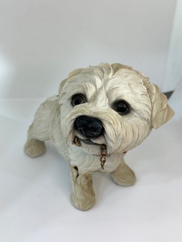 Vintage White Terrier Ceramic Figurine Dog ornament sculpture Home Decor Gift