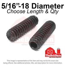 5/16"-18 Alloy Knurled Cup Point Socket Set Screw Coarse Black Oxide (Pick Size)