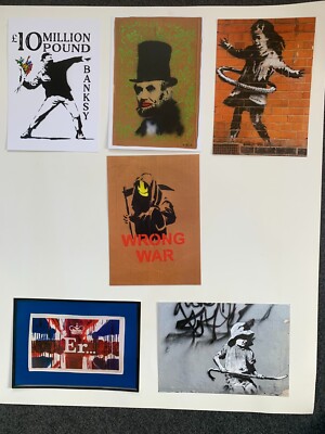 BANKSY SET of 6 Limited Edition Official Postcards from museum shows. A5 Gr.