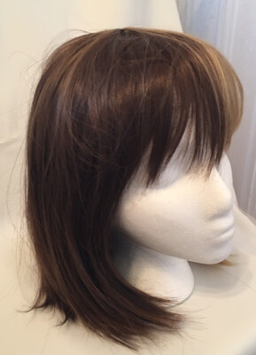Short Brown and Blonde Two-Tone Bob Wig with Bangs New With Tags