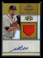 2012 Topps Triple Threads Mike Minor Jersey Relic Autograph Gold  25/25 Y8435