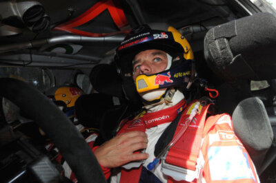 Sebastien Loeb (FRA) Citroen at the start of the shakedown stage 2011 Old Photo