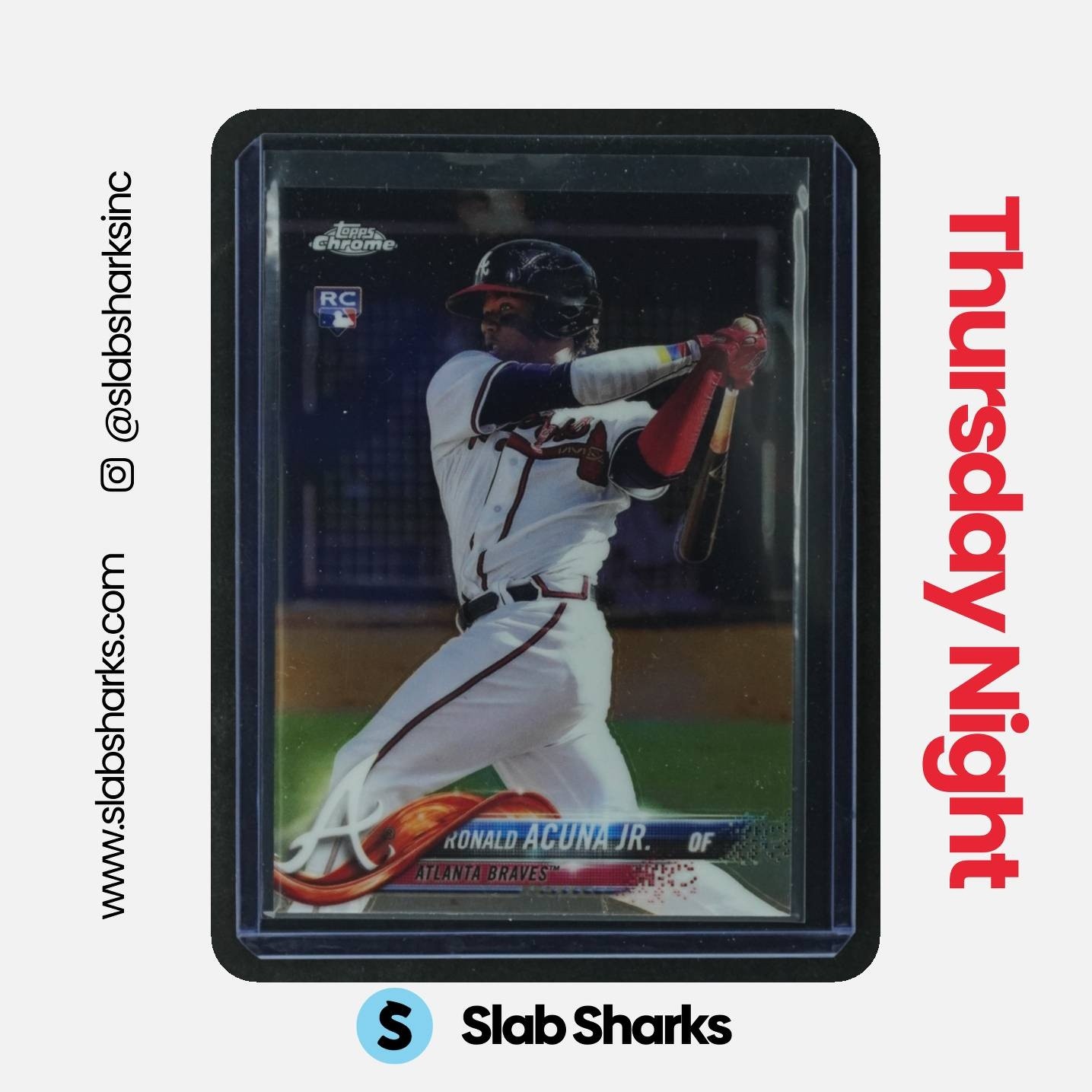 2018 TOPPS CHROME #193 RONALD ACUNA JR. RC ROOKIE