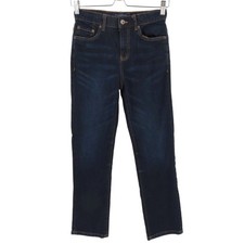 Lucky Brand Girls 14 Classic Straight Solid Dark Blue Denim Jeans Cotton Blend