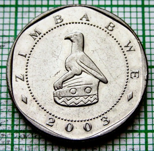 ZIMBABWE 2003 10 DOLLARS, GREAT ZIMBABWE BIRD & Cape Buffalo, one year type AUNC - 第 4/6 張圖片