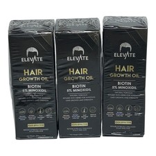  Lot of 3 Elevate Hair Growth Oil Biotin 5 Minoxidil 1 oz Repair Scalp 01/2027