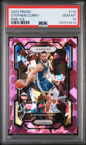 2023 PANINI PRIZM PINK ICE #119 STEPHEN CURRY PSA 10
