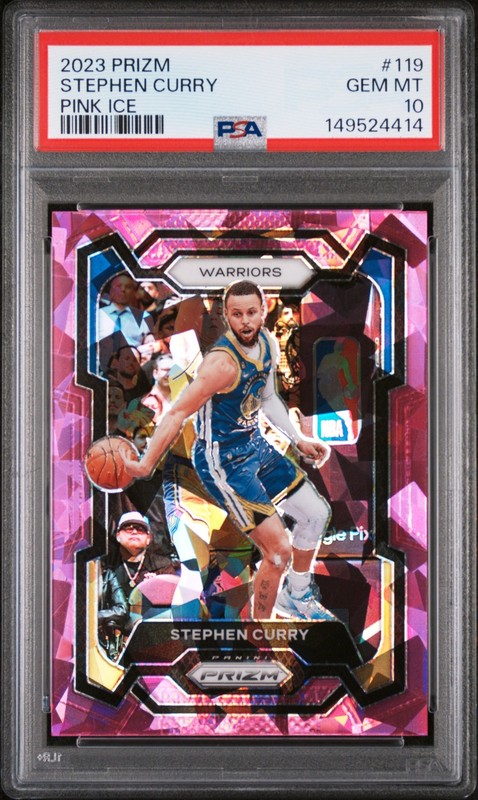 2023 PANINI PRIZM PINK ICE #119 STEPHEN CURRY PSA 10