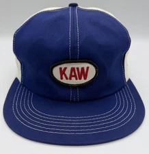 Vintage K Brand Products KAW Patch Logo Mesh Trucker SnapBack Hat USA