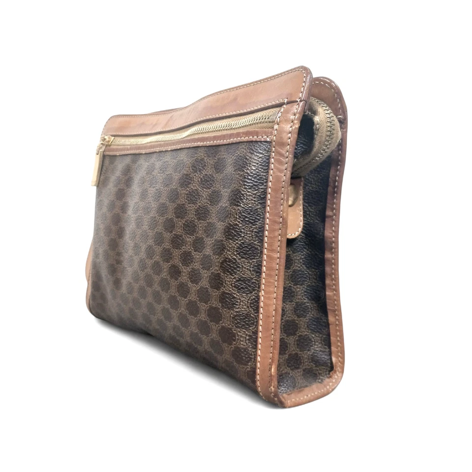 Подлинный винтажный CELINE Macadam клатч коричневый б/у Италии - Изображение 3 из 4