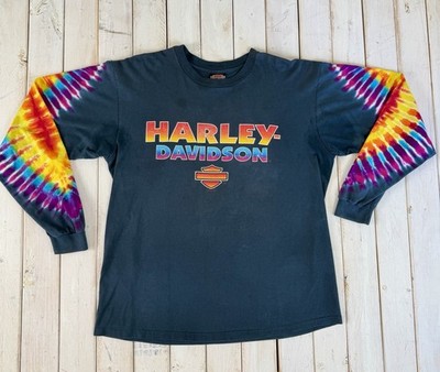 HARLEY DAVIDSON ''TIE DYE'' VINTAGE ALBERQUERQUE LAND OF ENCHANTMENT LONG SLEEVE T