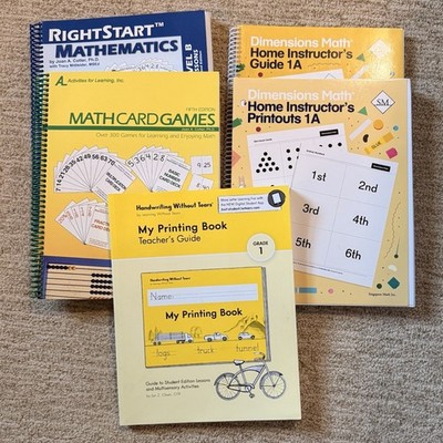 RightStart Math B Lessons Math Card Games Dimensions 1A Handwriting W/ Tears Lot