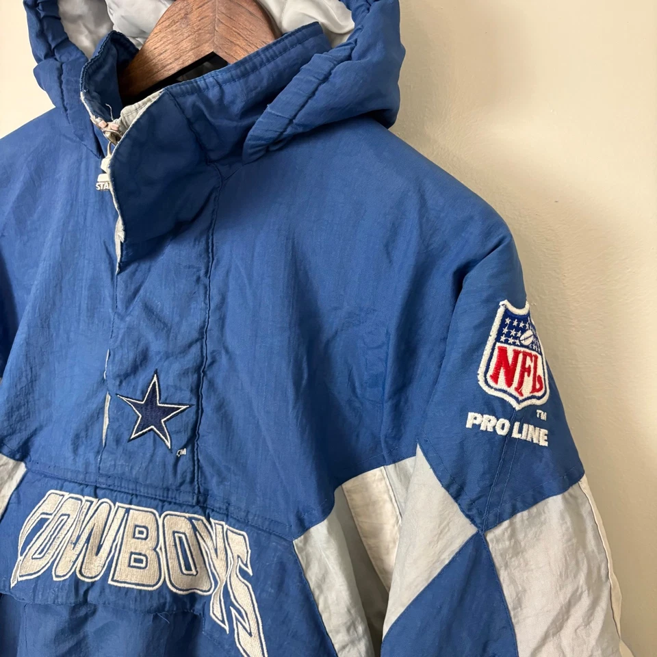 Chaqueta Pullover Vintage Starter Dallas Cowboys 1/2 Cremallera Talla S/M Puffer Años 90 Retro Foto 4 de 4