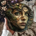 Tin Metal Signs Home Décor Vintage Sign with Woman Face and Tree Design, Vintag